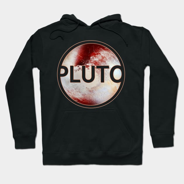 "Planet" Pluto with lettering gift space idea Hoodie by sweetczak